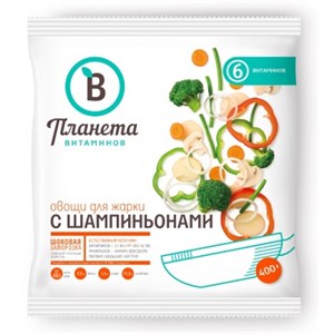 Смесь Овощи для жарки с шампиньонами, Планета Витаминов, уп. 400 гр. Россия 9847 - фото 8487